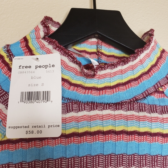 Free People Mirror Stripe Long Sleeve Size Small - Picture 4 of 8